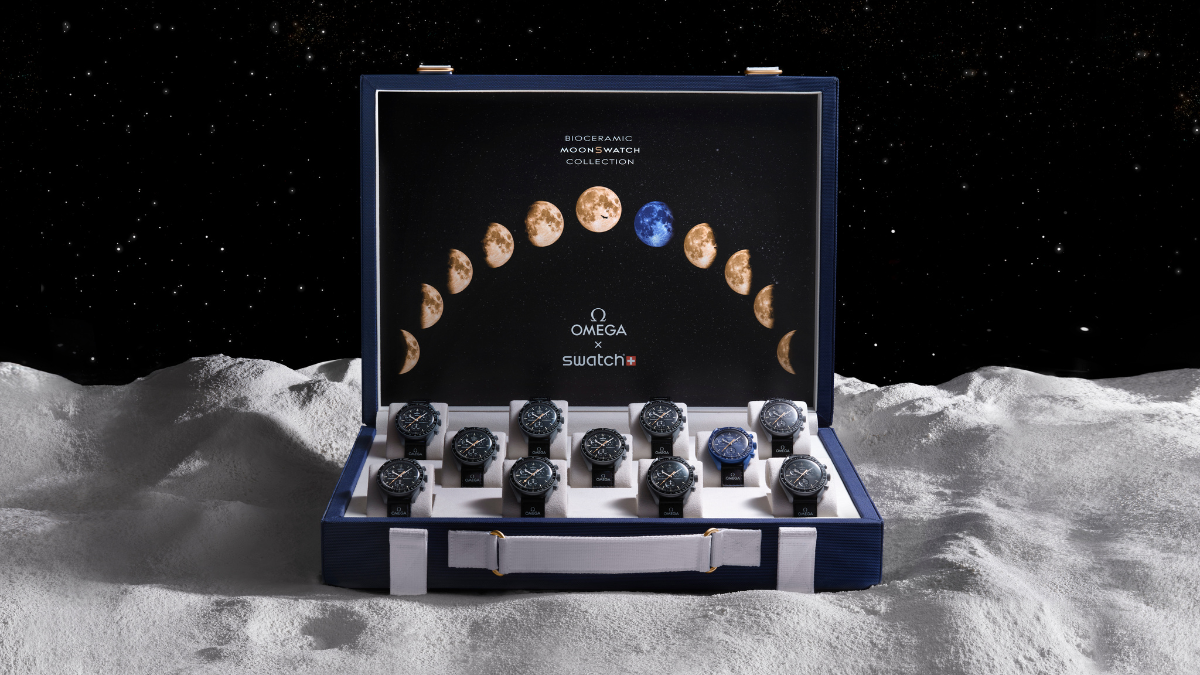 11 MoonSwatch Moonshine Gold Suitcases To Be Auctioned at Sotheby's by OMEGA for Orbis