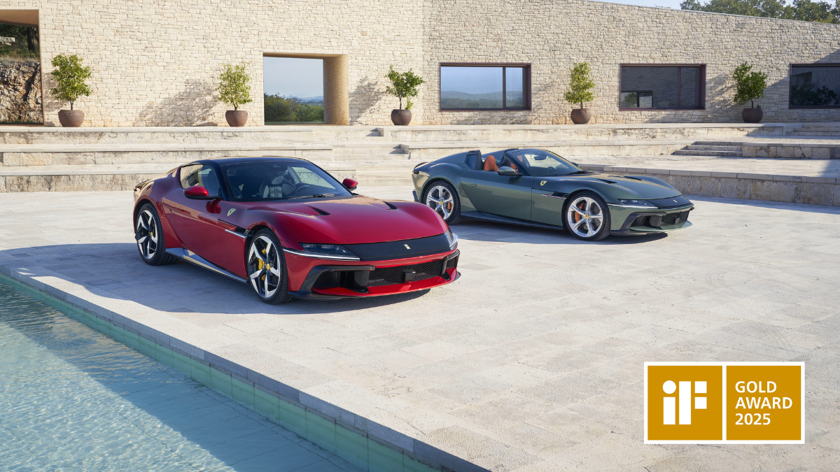 Ferrari 12Cilindri winning the award in the 2025 iF Production Cars category