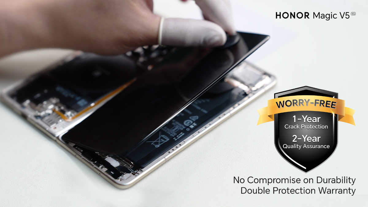 HONOR Magic V5 offers Worry-Free 1-Year Crack Protection and 2-Year Quality Assurance plan